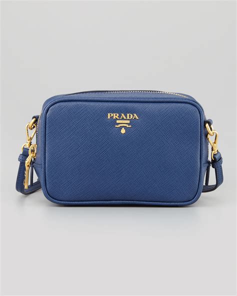 prada saffiano mini zip crossbody bag blue|saffiano shoulder mini bag.